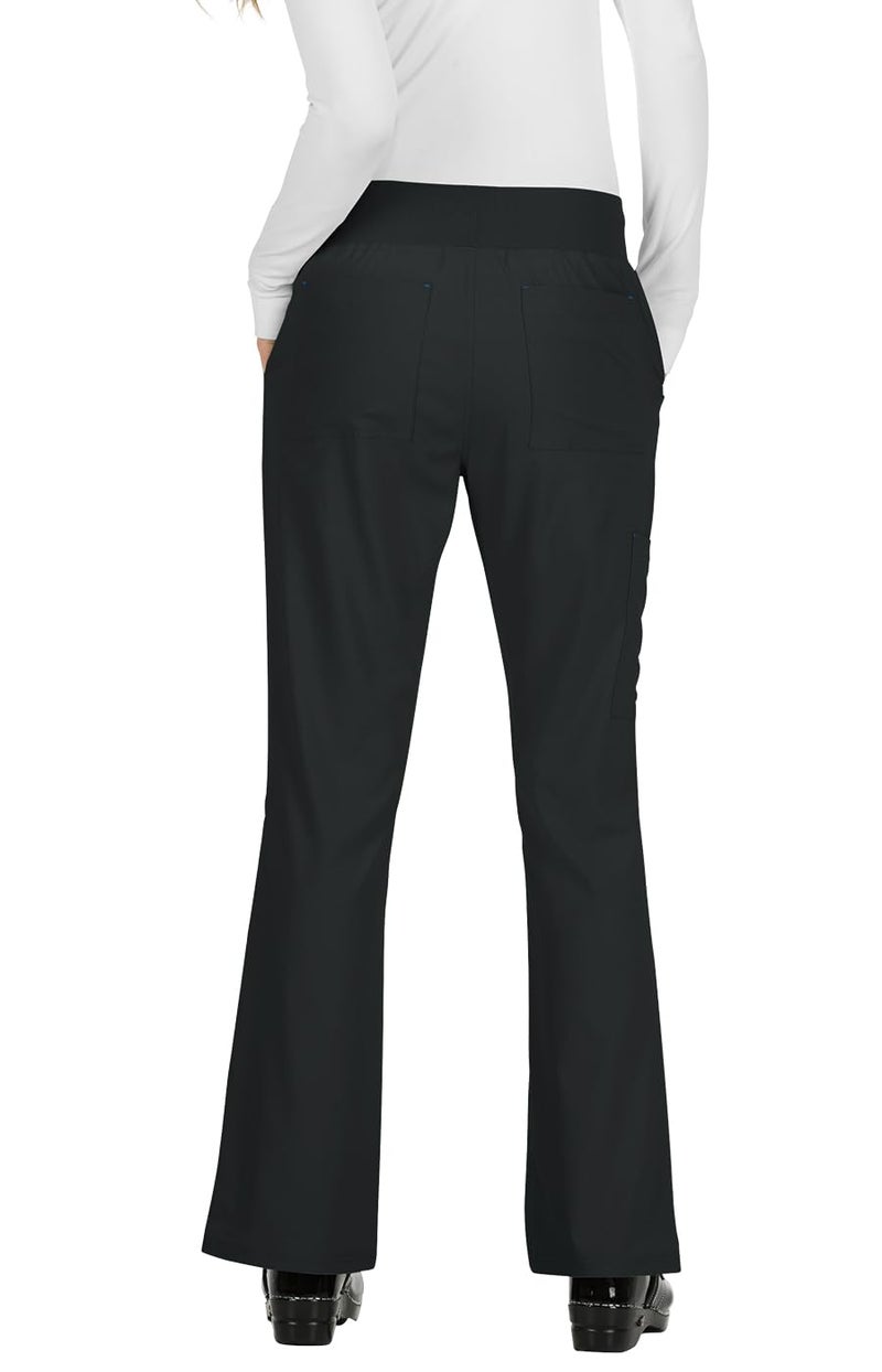 KOI Basics Laurie Women's 6-Pocket Yoga-Style Scrub Pants Black Small - Image 2
